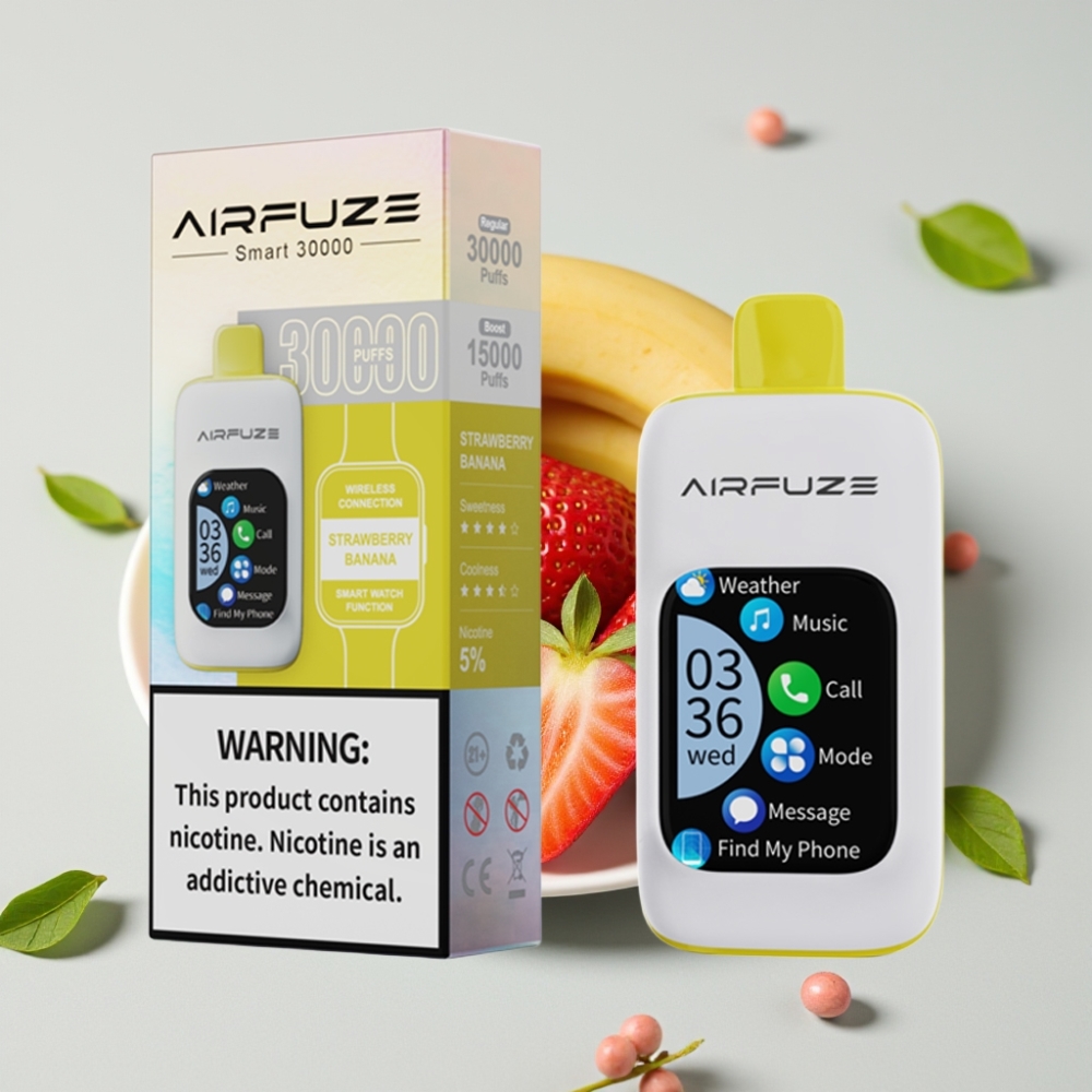 AirFuze Smart 30000 Puffs Disposable Pod Touch Scherm 5% Nicotine Aardbei Banaan