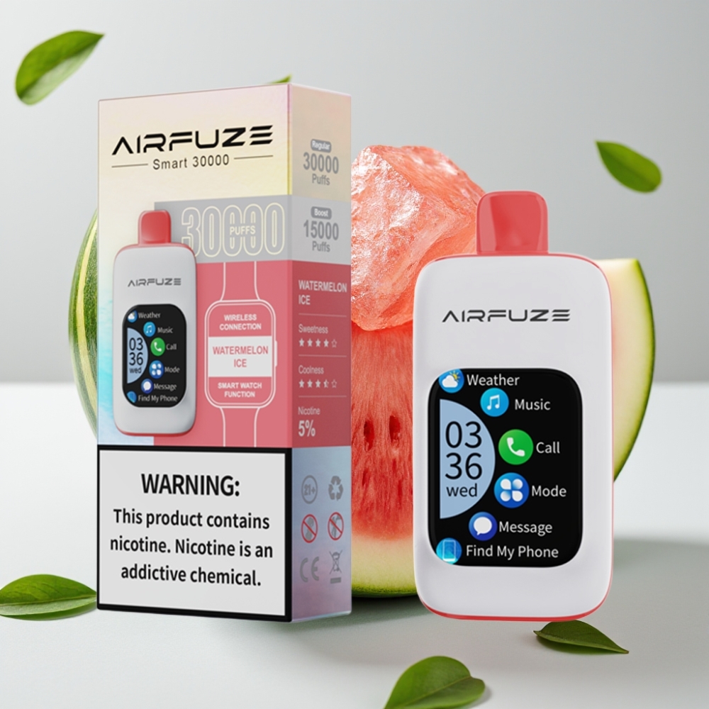 AirFuze Smart 30000 Puffs Disposable Pod Watermeloen IJs met 2.01\" Touchscreen & Type-C