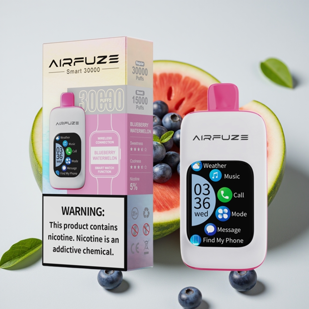 AirFuze Smart 30000 Puffs Disposable Vape Blauwe Bes Watermeloen met 5% Nicotine & Type-C