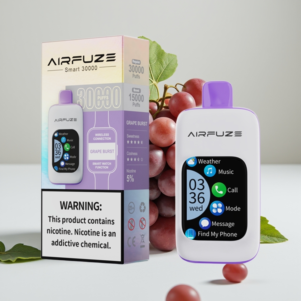 AirFuze Smart 30000 Puffs Disposable Vape Grape Burst 900mAh Type-C Touch Screen