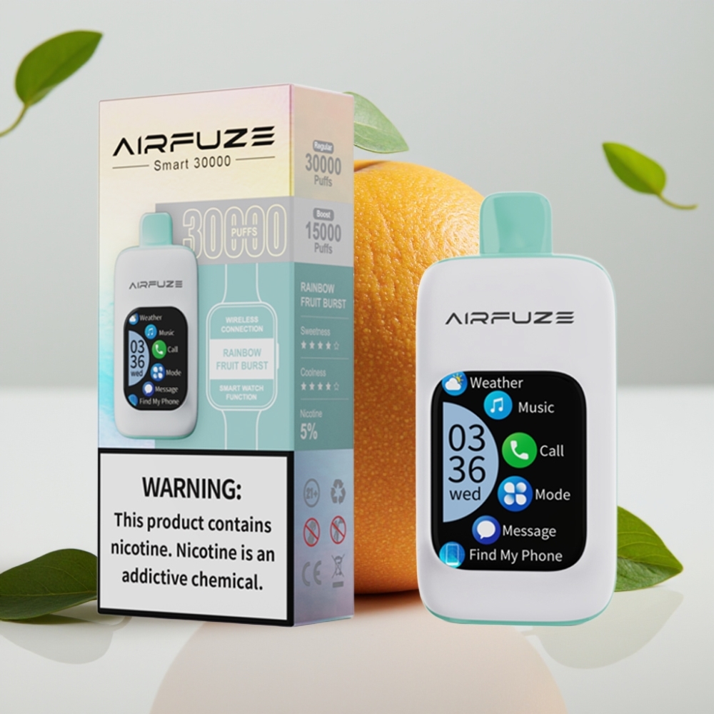 AirFuze Smart 30000 Puffs Disposable Vape Regenboog Fruit Burst met Touchscreen & Type-C