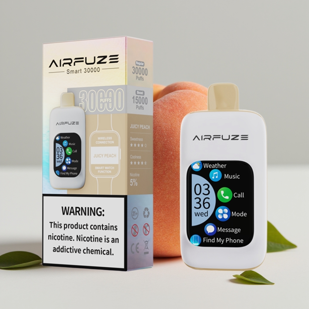 AirFuze Smart 30000 Puffs Disposable Vape Sappige Perzik met 5% Nicotine & Type-C Opladen