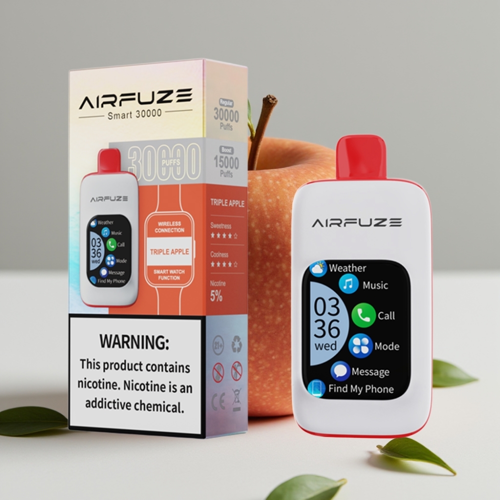 AirFuze Smart 30000 Puffs Disposable Vape Triple Apple 2.01\" Touch Scherm Type-C Laden