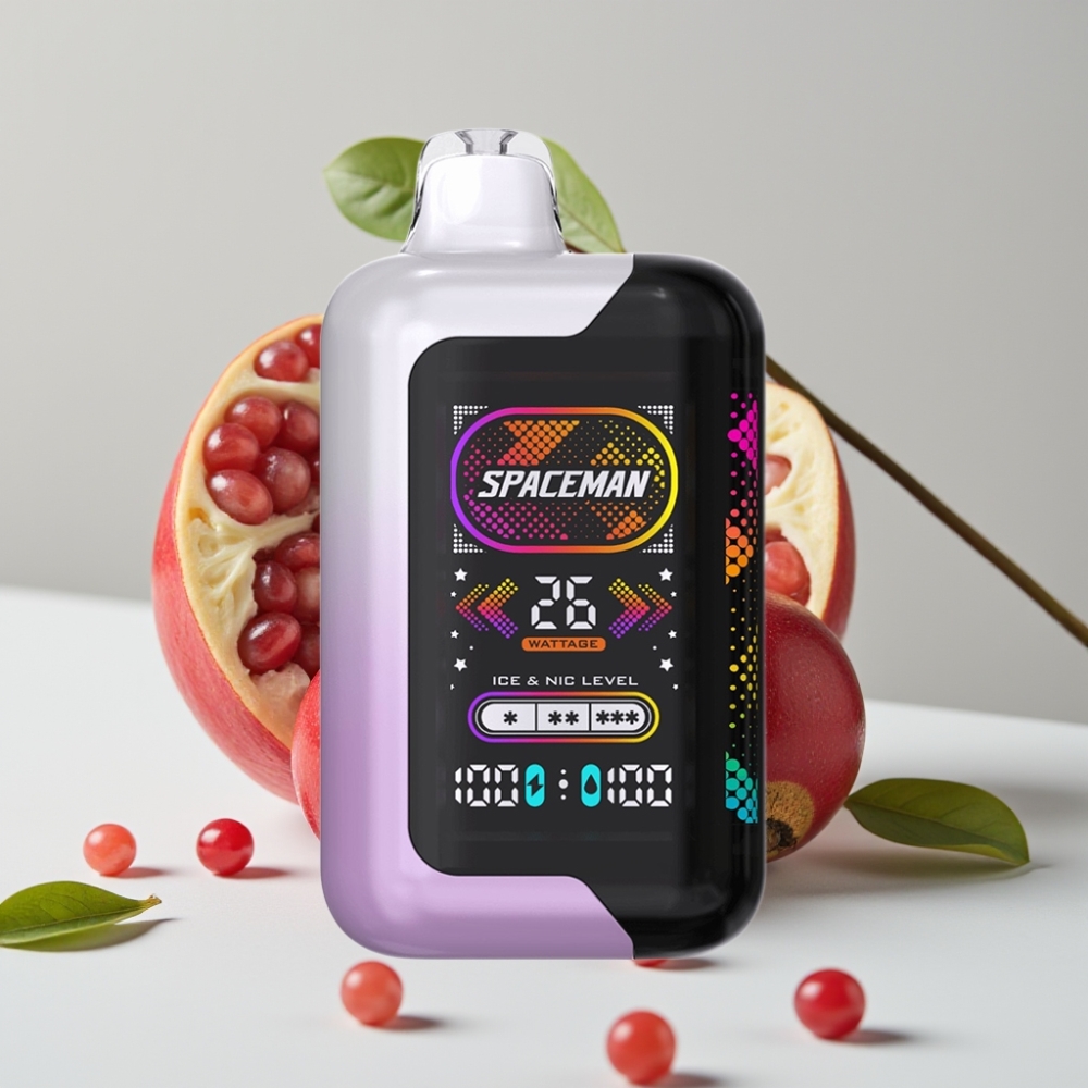 SMOK SPACEMAN SP40000 Disposable Vape Kers Granaatappel 0% Nicotine 40000 Puffs 20ml 1000mAh Dual Mesh Dynamisch Licht