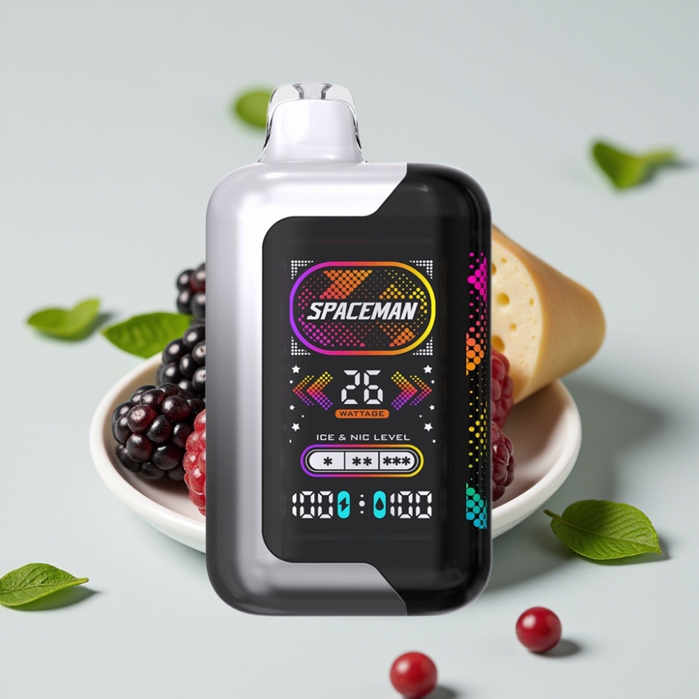 SMOK SPACEMAN SP40000 Zero Nicotine Disposable 40000 Puffs Braambes Razz Dual Meshed Coil 4 Ice Levels 4 Power Modes
