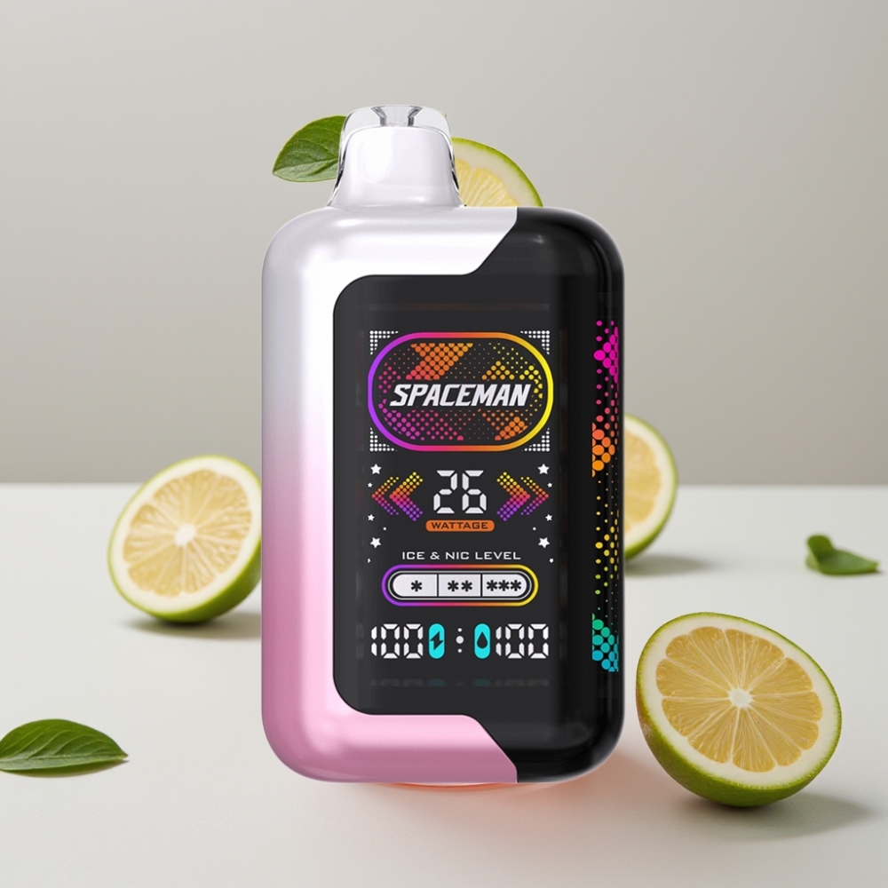SMOK SPACEMAN SP40000 Zero Nicotine Disposable Vape Roze Citroen 20ml 40000 Puffs 1000mAh Dynamisch Licht