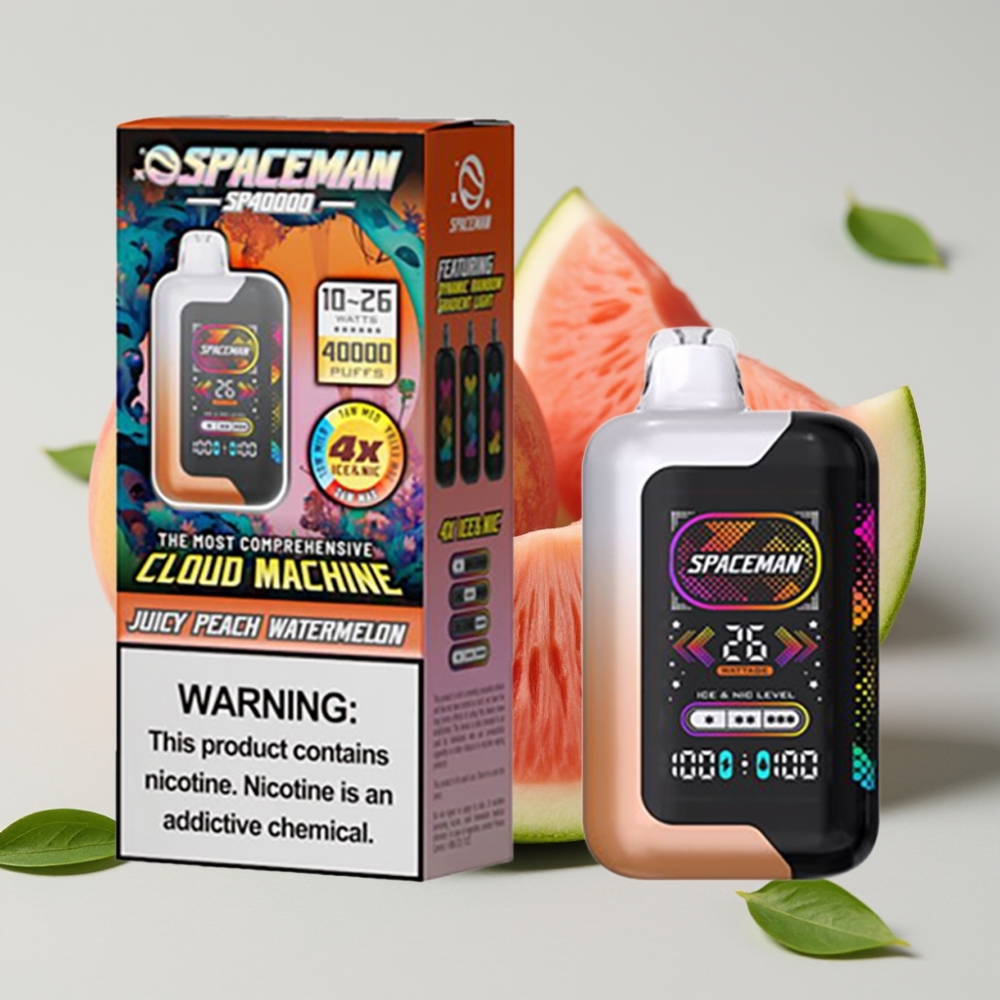 SMOK Spaceman SP40000 40000 Puffs 0mg Nicotine Rechargeable Disposable Vape Sappige Perzik Watermeloen
